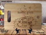Wizard Name's Kitchen I Solemnly Swear My Cooking's So Good - Personalized Name - Custom Engraved Bamboo Display Cutting Board - OwlTopThat