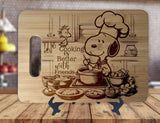Beagle Cooking is Better with Friends - Kitchen Housewarming Wedding Gamer Gift - Custom Engraved Bamboo Display Cutting Board - OwlTopThat