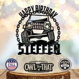 Off-Road Adventure – Personalized Name Birthday Cake Topper - OwlTopThat