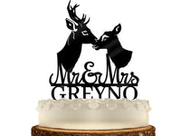 Buck and Doe Wedding Cake Topper Hunting Couple - OwlTopThat