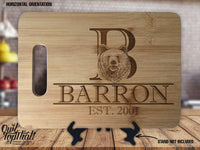Bear Monogram Name Personalized Custom Engraved Anniversary Kitchen Decor Housewarming Wedding Gift Sign Display Cutting Board - OwlTopThat