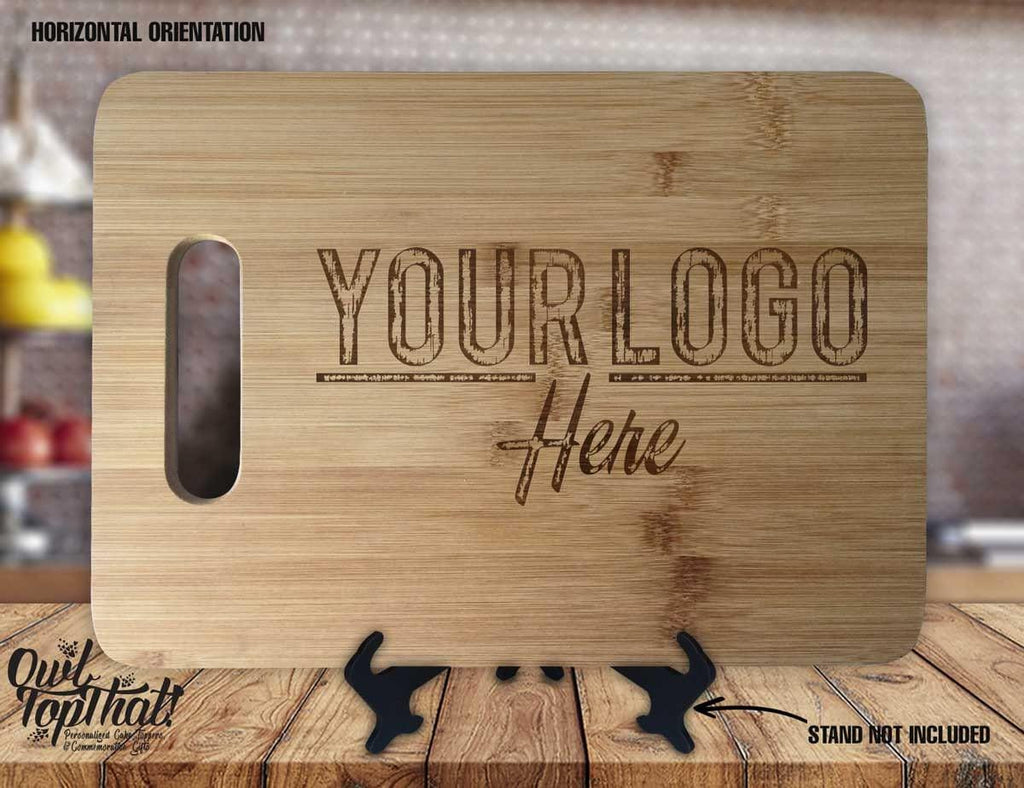 Your Logo Personalized Company Logo Custom Engraved Anniversary Kitchen Decor Housewarming Wedding Gift Signage Display Cutting Board - OwlTopThat