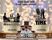 Elf Princess and King - Personalized Date - Fantasy Themed - Custom Wedding Cake Topper - OwlTopThat