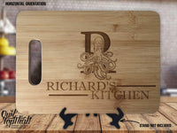 Octopus Personalized Name Custom Engraved Anniversary Kitchen Decor Housewarming Wedding Gift Sign Display Cutting Board - OwlTopThat