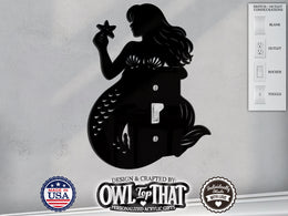 Mermaid Light Switch Plate Cover - Custom Acrylic Wall Decor - Toggle Rocker Outlet - OwlTopThat