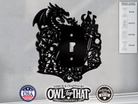 Dungeons and Dragons Scene Light Switch Plate Cover - Custom Acrylic Wall Decor - Toggle Rocker Outlet - OwlTopThat