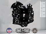 Dungeons and Dragons Scene Light Switch Plate Cover - Custom Acrylic Wall Decor - Toggle Rocker Outlet - OwlTopThat