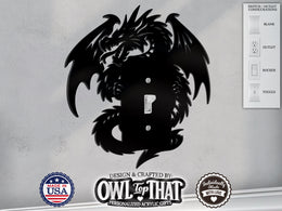 Dragon Light Switch Plate Cover - Custom Acrylic Wall Decor - Toggle Rocker Outlet - OwlTopThat