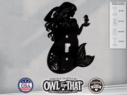 Mermaid Light Switch Plate Cover - Custom Acrylic Wall Decor - Toggle Rocker Outlet - OwlTopThat