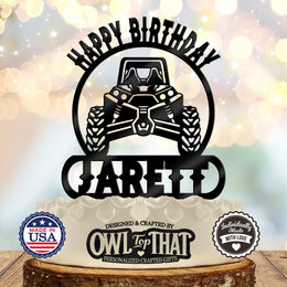 ATV Off-Road Custom Cake Topper - Personalized Name - Off-Road Birthday Decor