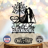 Elf Princess and King - Personalized Date - Fantasy Themed - Custom Wedding Cake Topper - OwlTopThat