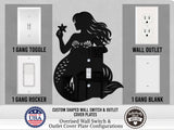 Mermaid Light Switch Plate Cover - Custom Acrylic Wall Decor - Toggle Rocker Outlet - OwlTopThat