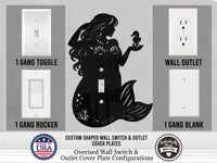 Mermaid Light Switch Plate Cover - Custom Acrylic Wall Decor - Toggle Rocker Outlet - OwlTopThat