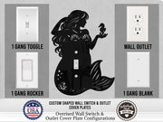 Mermaid Light Switch Plate Cover - Custom Acrylic Wall Decor - Toggle Rocker Outlet - OwlTopThat