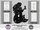 Mermaid Light Switch Plate Cover - Custom Acrylic Wall Decor - Toggle Rocker Outlet - OwlTopThat