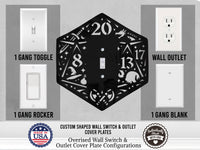 Dungeons and Dragons D20 Dice Light Switch Plate Cover - Custom Acrylic Wall Decor - Toggle Rocker Outlet - OwlTopThat