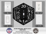 Dungeons and Dragons D20 Dice Light Switch Plate Cover - Custom Acrylic Wall Decor - Toggle Rocker Outlet - OwlTopThat