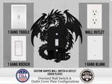 Dragon Light Switch Plate Cover - Custom Acrylic Wall Decor - Toggle Rocker Outlet - OwlTopThat