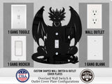 Dragon Wall Switch Cover Plate for Standard Size Toggle, Rocker, Duplex Double Outlet, and Blank Wall Plates - OwlTopThat