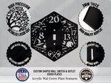 Dungeons and Dragons D20 Dice Light Switch Plate Cover - Custom Acrylic Wall Decor - Toggle Rocker Outlet - OwlTopThat