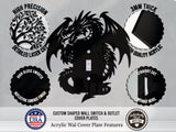 Dragon Light Switch Plate Cover - Custom Acrylic Wall Decor - Toggle Rocker Outlet - OwlTopThat