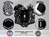 Dungeons and Dragons Scene Light Switch Plate Cover - Custom Acrylic Wall Decor - Toggle Rocker Outlet - OwlTopThat