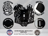 Dungeons and Dragons Scene Light Switch Plate Cover - Custom Acrylic Wall Decor - Toggle Rocker Outlet - OwlTopThat