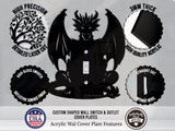 Dragon Wall Switch Cover Plate for Standard Size Toggle, Rocker, Duplex Double Outlet, and Blank Wall Plates - OwlTopThat