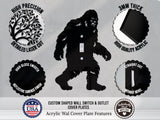 Bigfoot Light Switch Plate Cover - Custom Acrylic Fantasy Wall Decor - Toggle Rocker Outlet - OwlTopThat