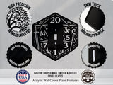 Dungeons and Dragons D20 Dice Light Switch Plate Cover - Custom Acrylic Wall Decor - Toggle Rocker Outlet - OwlTopThat