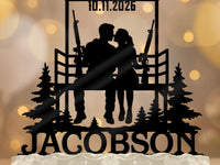 Hunting Wedding Cake Topper Hunting Couple Bride and Groom - OwlTopThat