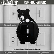 Bear Butt Light Switch Plate Cover: Modern Fun Wildlife Nature Home Decorating Ideas