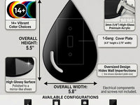 Water Drop Light Switch Plate Cover: Decorative Modern Wall Plate Unique Bathroom Decor