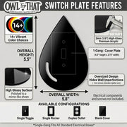 Water Drop Light Switch Plate Cover: Decorative Modern Wall Plate Unique Bathroom Decor