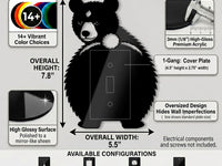 Bear Butt Light Switch Plate Cover: Modern Fun Wildlife Nature Home Decorating Ideas