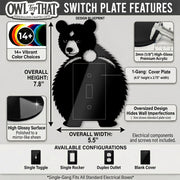 Bear Butt Light Switch Plate Cover: Modern Fun Wildlife Nature Home Decorating Ideas