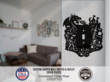 Dungeons and Dragons Scene Light Switch Plate Cover - Custom Acrylic Wall Decor - Toggle Rocker Outlet - OwlTopThat