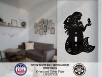 Mermaid Light Switch Plate Cover - Custom Acrylic Wall Decor - Toggle Rocker Outlet - OwlTopThat