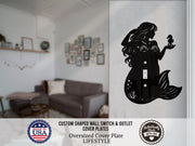Mermaid Light Switch Plate Cover - Custom Acrylic Wall Decor - Toggle Rocker Outlet - OwlTopThat