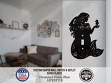Mermaid Light Switch Plate Cover - Custom Acrylic Wall Decor - Toggle Rocker Outlet - OwlTopThat