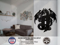 Dragon Light Switch Plate Cover - Custom Acrylic Wall Decor - Toggle Rocker Outlet - OwlTopThat