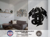 Dragon Light Switch Plate Cover - Custom Acrylic Wall Decor - Toggle Rocker Outlet - OwlTopThat