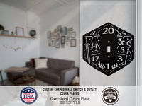 Dungeons and Dragons D20 Dice Light Switch Plate Cover - Custom Acrylic Wall Decor - Toggle Rocker Outlet - OwlTopThat