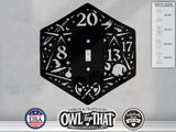 Dungeons and Dragons D20 Dice Light Switch Plate Cover - Custom Acrylic Wall Decor - Toggle Rocker Outlet - OwlTopThat