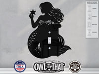 Mermaid Light Switch Plate Cover - Custom Acrylic Wall Decor - Toggle Rocker Outlet - OwlTopThat
