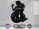 Mermaid Light Switch Plate Cover - Custom Acrylic Wall Decor - Toggle Rocker Outlet - OwlTopThat