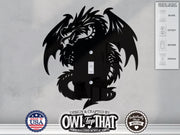 Dragon Light Switch Plate Cover - Custom Acrylic Wall Decor - Toggle Rocker Outlet - OwlTopThat