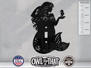 Mermaid Light Switch Plate Cover - Custom Acrylic Wall Decor - Toggle Rocker Outlet - OwlTopThat