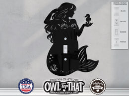 Mermaid Light Switch Plate Cover - Custom Acrylic Wall Decor - Toggle Rocker Outlet - OwlTopThat