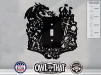 Dungeons and Dragons Scene Light Switch Plate Cover - Custom Acrylic Wall Decor - Toggle Rocker Outlet - OwlTopThat